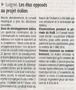 Courrier de l'Ouest Conseil municipal de Luigné Conseil municipal de Luigné